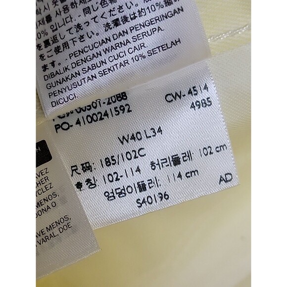 Levis Mens 501 Jeans 40x34 Straight Yellow Button Fly Yellow High Shrink Rigid - Picture 14 of 16